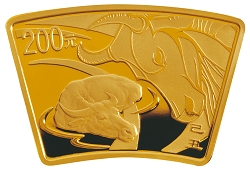 2009中国己丑（牛）年1/2盎司扇形纪念金币